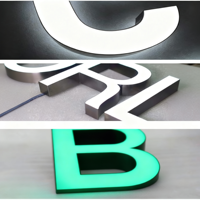Signalétique de bureau personnalisée en acier inoxydable découpée au laser, illuminée en 3D