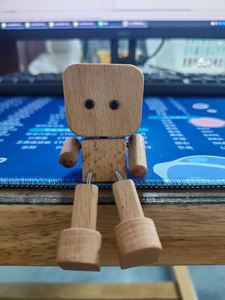 Customized Shaking Wooden Man Doll Figurine Handmade Charming Little Wooden <b>Figure</b> Magnetic Expressions - Product Image 3