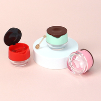 Mini Rond Transparent 6g En Plastique Lèvres Scrubs Conteneur Baume À Lèvres Pot Brillant À Lèvres Pot D'emballage Avec Cuillère À Miel