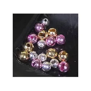 Perles de pêche de finition en tungstène UV, couleurs or et argent, perles en laiton à attacher à la mouche