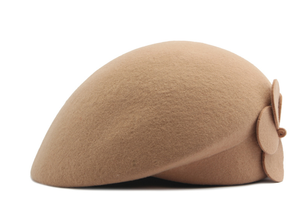Béret en <span class=keywords><strong>laine</strong></span> pour femmes, dames, double décoration florale, style vintage français britannique, élégant, chaud pour l'hiver, chapeau de marche, chapeau de peintre - Product Image 3