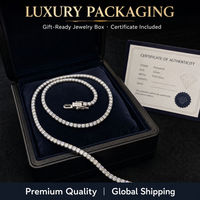 LEPAI Colliers de mode, Vente directe usine, Chaîne tennis en moissanite en argent sterling S925 de 3 mm, Bracelet hip-hop à rangée unique, Bijoux