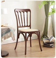 Chaise de banquet de mariage empilable en bois de haute qualité, chaises de salle à manger en bois massif pour événements, chaises de mariage en rotin