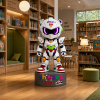 Statua in Vetroresina Personalizzata a Grandezza Naturale di Personaggio Robot Mascotte per Centri Commerciali, Resort e Sculture d'Arte Pubblica