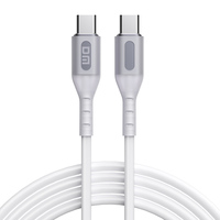Kabel data silikon pengisi daya cepat, kabel data silikon Tipe C ke tipe-c untuk ponsel Usb C 65W