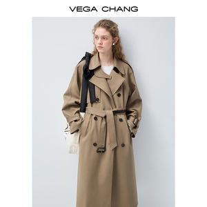 Женский тренч VEGA CHANG — новая коллекция весна-осень, двубортный, свободного кроя, в корейском стиле, модный, средней длины - Product Image 3