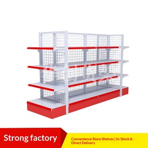 Estantería de Exhibición de Acero Laminado en Frío Ligero de 4 Niveles <span class=keywords><strong>Directo</strong></span> de Fábrica con Red Trasera para Supermercados, Tiendas de Conveniencia, Farmacias y Papelerías - Product Image 4