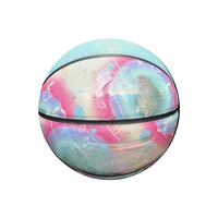 Ballon de basketball en cuir PU résistant à l'usure avec logo en caoutchouc imprimé sur mesure, multi-tailles (tailles 4, 5, 7) pour l'entraînement des étudiants, vente en gros
