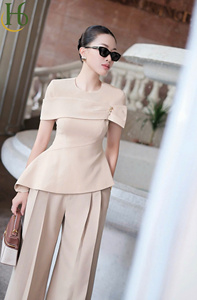 Pantalones Casuales de Mujer Estilo Vietnamita, Plisados, de Pierna Ancha, Cintura Alta, Largos, de Verano, en Poliéster y Elastano - Product Image 4