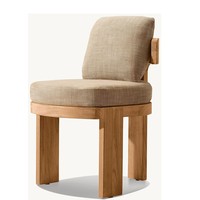 Ensemble de table et de chaises de jardin en teck imperméable pour l'extérieur, pour hôtel, cour, jardin, salle à manger, 6 chaises