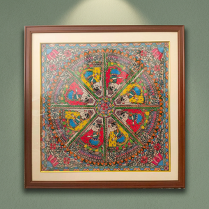 Pintura Madhubani Cultural de Bihar, Lienzo 3D Hecho a Mano, Arte Folclórico, Decoración de Pared, 2493 USD de Ojistha Industries, Jharkhand 2500 - Product Image 6