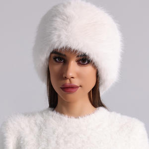 Haute qualité hiver chaud Faux renard lapin fourrure large bandeau pour femmes cheveux accessoires dames russe couvre-chef chapeau <span class=keywords><strong>sans</strong></span> haut - Product Image 3
