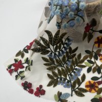 Tulle en nylon brodé de fleurs botaniques de qualité supérieure, tissu en maille multicolore pour robes de haute couture, costumes et décoration DIY