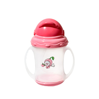 Gobelet d'apprentissage pour bébé avec paille anti-fuite, antidérapant, avec couvercle et poignée, fabriqué en Chine, OEM