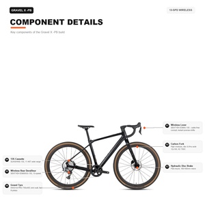 Bicicleta de Gravel Inalámbrica <span class=keywords><strong>TWITTER</strong></span> GRAVEL de Fibra de Carbono SENTYEH ES800-13S, Bicicleta Todoterreno con Conexión de Cable Interno - Product Image 5