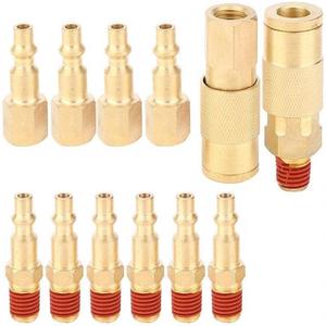 Brass Quick Connect Coupling Set 1/4 NPT 12 Piece Pneumatic Tool Accessories - Product Image 1