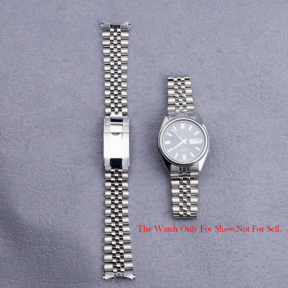 19mm Watch Band for Seiko SNXS75 SNXS79K1 Hollow Curved End Watch Band  Jubilee Bracelet