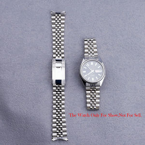 <span class=keywords><strong>Bracelet</strong></span> de montre en acier inoxydable argenté de 19 mm avec fermoir, extrémités courbées creuses, pour <span class=keywords><strong>Seiko</strong></span> 5 SNXS75 SNXS79K1, <span class=keywords><strong>bracelet</strong></span> <span class=keywords><strong>Jubilee</strong></span> - Product Image 2