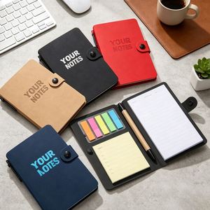 Custom Logo Print <b>Small</b> Pocket Notebook with Self-Adhesive Sticky Notes for Promotion Business Company <b>Notepad</b> and Pen Gift Set - Product Image 1