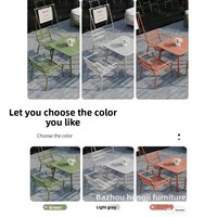 Ensemble de meubles d'extérieur en fer minimaliste moderne avec chaise de détente et table à café/thé pour patios, villas et maisons d'hôtes