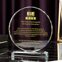 Trophée personnalisé en verre transparent et cristal, fait main, écologique, pour décorations d'entreprise et récompenses de personnel - Grande Vente