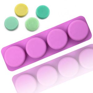 Molde de Silicona para Jabón con 4 Orificios Redondos, Moldes de Silicona para Hacer Velas, Molde de Silicona para Jabón, Velas y Resina, Libre de BPA - Product Image 1