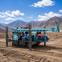 Foreuse hydraulique diesel tout-terrain pour puits d'eau, machine de forage de 300m à 500m