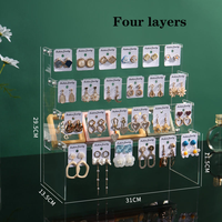 Étagère de présentation de boucles d'oreilles en acrylique multicouche Organisateur de cartes d'oreilles Rangement Perspex Collier Bijoux Support de boucles d'oreilles Rack