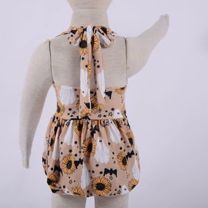 Barboteuse tricotée d'été pour bébé fille, motif floral, style dessin animé, avec entrejambe à boutons-pression, collection Halloween - Product Image 3
