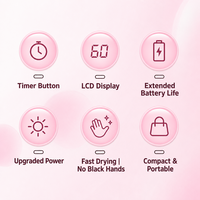 Lampu Kuku Mini Portabel Pabrik OEM 3W UV LED Pengering Gel Layar LCD Timer Ganda Lampu Pengering Cepat Logo Kustom Grosir