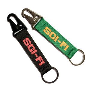 Manufacturer's Free Sample Custom Printed Short Fashion Keychain Woven Logo Jacquard Hook Promotional <strong>Cheap</strong> Customized Key <strong>Chain</strong> - Product Image 2