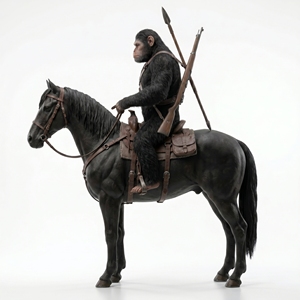 Figura de Cera de Silicona de César el Mono a Tamaño Real, Hiperrealista, Montando a Caballo, Calidad de Museo, Hecha a Medida para Parques Temáticos - Product Image 6