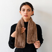 Erwachsenen-Nerzfell-Strickschal Mittellang Gerade 90cm Schal für Damen Winter Verdickt Warm Kreuzförmiger Nackenwärmer Vielseitig Kombinierbar Hochwertig