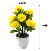 Plantes artificielles jaunes en pot, arrangements floraux artificiels pour la décoration d'automne de la maison et de la table, vente en gros