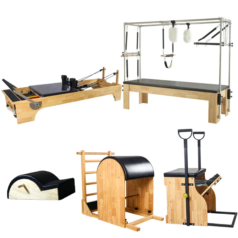 Preço de fábrica da ginástica da aptidão equipamento de estúdio do corpo equilíbrio yoga exercício pilates reformer 5 define madeira