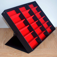 Boîte de présentation pour 18 paires de lunettes de soleil noires, conteneur de rangement pour lunettes avec couvercle anti-poussière, étui organisateur, présentoir de rangement pour lunettes