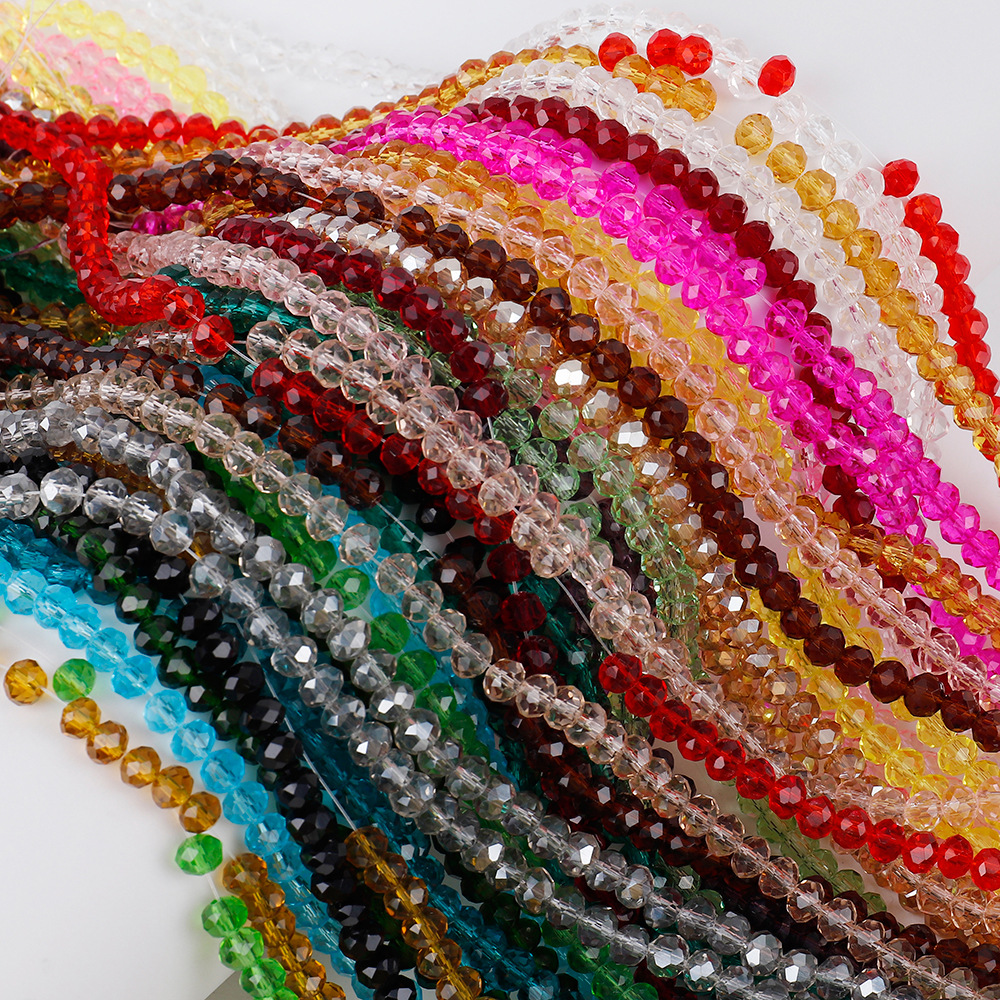 Wholesale 3x4mm Jewelry Loose Beads Making Accessories Rondel Crystal & Lampwork Glass Beads for Bracelets & Necklaces Making