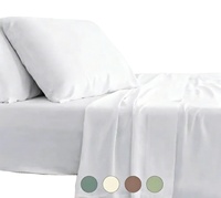 Ensemble de draps, taies d'oreiller et housse de couette 100% coton, couleur unie, quatre pièces, écologique, pour une utilisation toute l'année, 200 fils/cm²