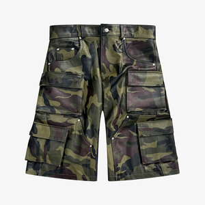 Luxe personnalisé surdimensionné <span class=keywords><strong>cheveux</strong></span> sur la vache impression Sublimation taille haute peau de vache Baggy été Bermuda <span class=keywords><strong>homme</strong></span> pantalon en cuir <span class=keywords><strong>court</strong></span> hommes - Product Image 4