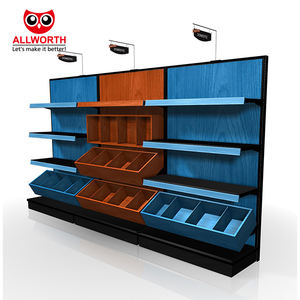 תג גודל מתכוונן מפונס לוח עץ תיבת סופרמרקט מדף לגונדולה פירות וירקות - Product Image 2