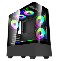 Nouveau Design ATX RGB Gaming Desktop Panoramique verre trempé Computer Case & Tower Verre trempé Pleines tours