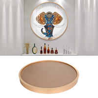 Miroir mural rond en métal brossé noir mat avec cadre doré pour salle de bain, bureau, décoration intérieure, cadre photo en aluminium