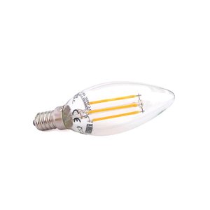 Lampadina LED a Filamento E14 C37 4W=40W, 360 Gradi, Bianco Caldo 2700K, Modello ST64 a Goccia d'Oliva per Uso Residenziale, Alimentazione DC/AC - Product Image 2