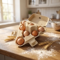 Cartons à œufs en pulpe biodégradable, 7 compartiments, boîtes à œufs en papier épaissi, emballage d'œufs jetable écologique pour les fermes avicoles