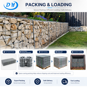 Panier en treillis métallique pour mur en gabion paysager, gabion <span class=keywords><strong>cube</strong></span> 55x55x55cm - Product Image 4