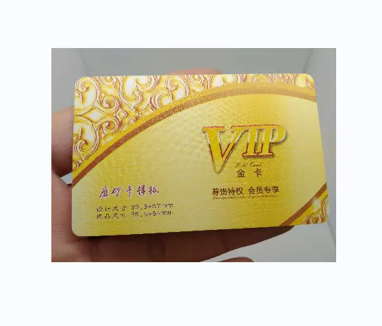 Stampa di biglietti da visita VIP in PVC argento stampa di codici a barre di colore giallo servizio di stampa di biglietti da visita personalizzati di lusso personalizzati