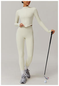 Set da <span class=keywords><strong>Palestra</strong></span> Abbigliamento Yoga Giacca Sportiva Leggings a Vita Alta per Donne Set Fitness di Alta Qualità Produzione Abbigliamento Sportivo - Product Image 2