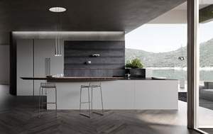 Ensemble de meubles de cuisine italiens haut de gamme 2024, cuisine moderne laquée avec meubles de cuisine cannelés - Product Image 2