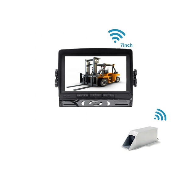 2.4Ghz Wireless Backup Camera AHD 1080P 7 Inch Monitor Camera System for Forklift Truck Car Rear Park Parking Assist