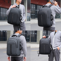 Sac à dos professionnel pour homme en nylon respirant avec fermeture éclair, port USB, pour ordinateur portable, grande capacité de rangement, idéal pour les trajets quotidiens